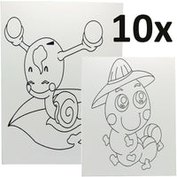 10er Set Motiv-Leinwand zum Ausmalen Motiv Schnecke oder Raupe