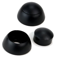 10er_Set_Bolzenkappen_fuer_Spielturm_Schraubenkappen_Schrauben_Abdeckkappen,Schwarz, 1 mal zusammengebaut, 1 mal einzeln abgebildet