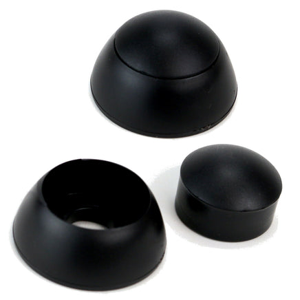 10er_Set_Bolzenkappen_fuer_Spielturm_Schraubenkappen_Schrauben_Abdeckkappen,Schwarz, 1 mal zusammengebaut, 1 mal einzeln abgebildet