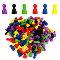 120 Brettspiel Ersatz Spielfiguren aus Holz bunt, Farben: Lila,Schwarz,Grün,Rot,Blau,Gelb