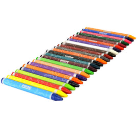 24 Stück farbige Wachsmalstifte in folgenden verschiedenen Farbtönen: Gelb,Orange, Rot, Blau, Grün,Lila, Rosa, Braun, Schwarz, Weiß