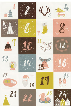 24 nummerierte Adventskalender-Sticker in Pastell