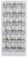 24 nummerierte Adventskalender Klammern DIY, Auswahlfarbe: Silbergrau