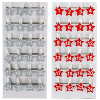 24 nummerierte Adventskalender Klammern DIY