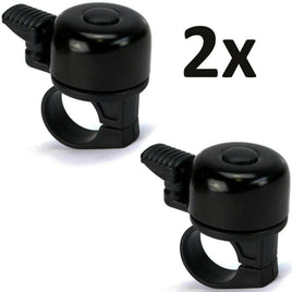 2er Set Fahrradklingel schwarz, Metall: schwarz