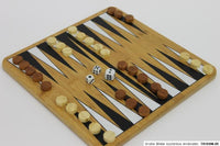 Bambus_Backgammon 2 in 1 Backgammon aus Bambusholz Spielfeld