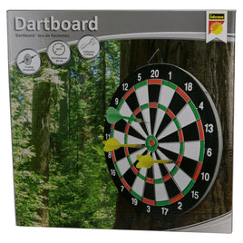 2in1 Dartscheibe Ø 29cm mit 6 Dartpfeilen in den Farben Gelb und Grün