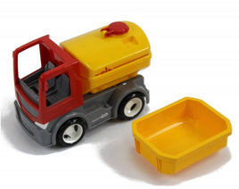 2in1 Spielzeugauto Tankwagen + LKW in den Farben Rot/Gelb