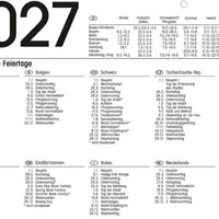 3-Monatskalender 2027 in Anthrazit mit internationalen Feiertagen und Ferienterminen für Deutschland
