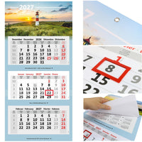 3-Monatskalender 2027 mit Motiv Leuchtturm Sylt