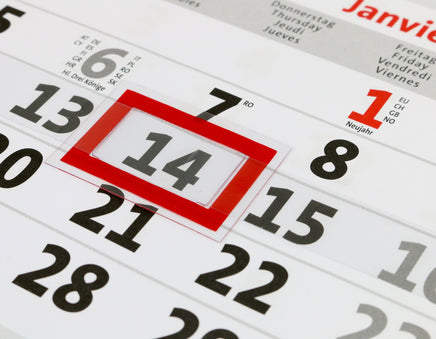 3-Monatskalender 2027 mit rotem Datumsschieber