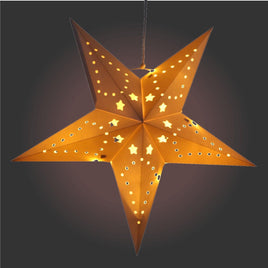 3D Weihnachtsstern Ø 45 cm weiß mit LED, mit Aufhängung, kleine Sterne und Kreise als Verzierung