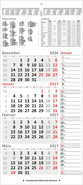 4-Monatskalender 2007 Kombi mit Noitzstreifen