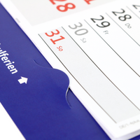 4-Monatskalender 2027 mit Blatthalter im Royal Blue Design