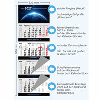 4-Monatskalender 2027 mit Detailbeschreibung
