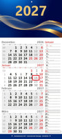 4-Monatskalender 2027 mit Notizstreifen im Royal Blue Design