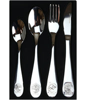 4-teiliges Kinderbesteck von Jurassic World mit Dinosaurier-Prägungen