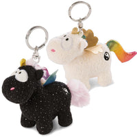 NICI YIN&YANG Schlüsselanhänger schwarz weiß Plüschtier Einhorn 10cm