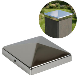 Edelstahl Pfostenkappe Pfostenabdeckung Abdeckkappe mit Spitze Pyramide