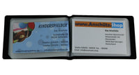 Visitenkartenmappe schwarz für Visitenkarten bis 85x55 mm Visitenkartenetui