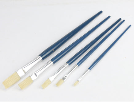 5 Stück Künstlerpinsel - Flachpinsel metallic-blau