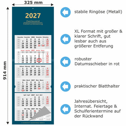 6-Monatskalender 2027 mit Detailübersicht