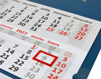 6-Monatskalender 2027 mit rotem Datumsschieber