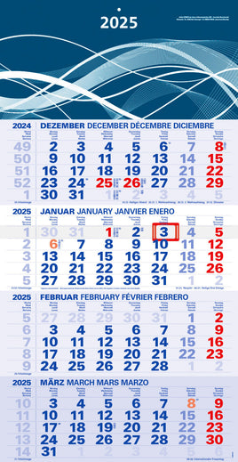 der blaue 4-Monatskalender 2025