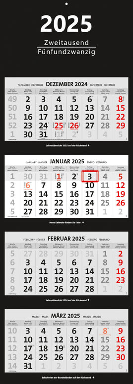 XXL 4-Monatskalender 2025 schwarz