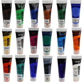 Acrylfarbe 75ml Tuben in verschiedenen Farben, zum Beispiel: Grasgrün, Himmelblau, Orange Gelb, Orient-Rot