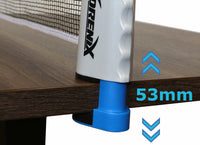 Adrenix Tischtennisnetz mit Klemmfuß, stufenlos bis 53mm einstellbar