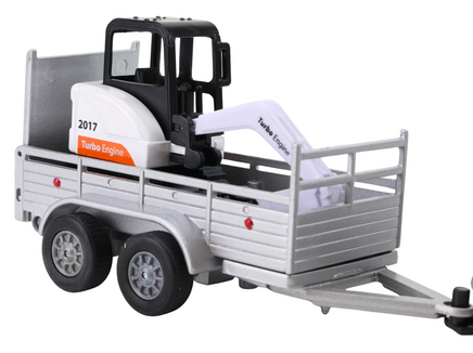 Anhänger mit Minibagger für Modellauto VW T6 Transporter