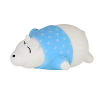 Anti Stress Knautsch Ball Eisbär mit blauem T-Shirt