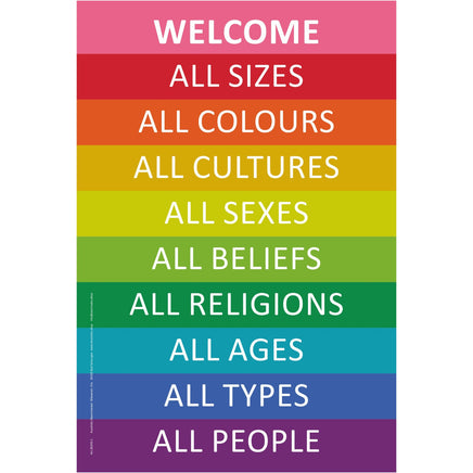 Aufkleber regenbogenfarben mit Welcome Botschaft