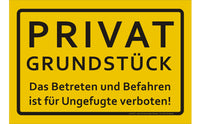 B-Ware Hinweisschild Privat Grundstück A4