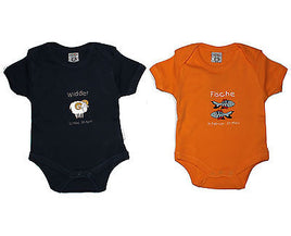 Baby Body mit Sternzeichen Widder & Fische 50/56 in orange oder blau