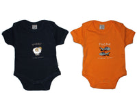 Baby Body mit Sternzeichen Widder & Fische 50/56 in orange oder blau