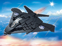 Banbao Klemmbausteine Air Force Flugzeug in schwarz mit Pilot