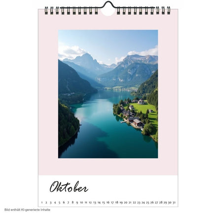Bastelkalender Pastell immerwährend Monat Oktober Gestaltungsbeispiel mit Bild