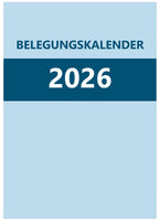 Belegungskalender 2026 A4 mit blauer Vorderseite