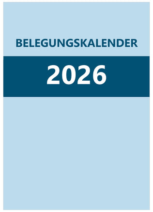 Belegungskalender 2026 A4 mit blauer Vorderseite