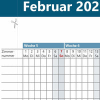Belegungskalender 2027 mit Zimmernummern
