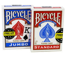 Bicycle Spielkarten mit 54 Blatt inkl. 2 Joker in den Farben Blau oder Rot