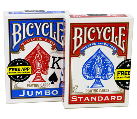 Bicycle Spielkarten mit 54 Blatt inkl. 2 Joker in den Farben Blau oder Rot