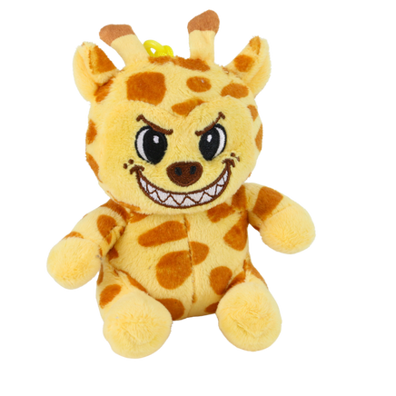 Sammelfiguren Plüschtier mit Schlüsselanhänger Zootiere im Käfig - Giraffe
