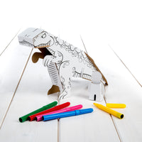 Calafant Kartonmodell zum zusammenstecken anmalen spielen mit Figur & Stifte Dinosaurier