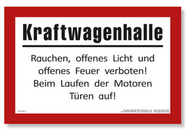 DDR Retro Hinweisschild Kraftwagenhalle