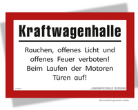 DDR Retro Hinweisschild Kraftwagenhalle Schild