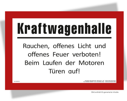 DDR Retro Hinweisschild Kraftwagenhalle Schild