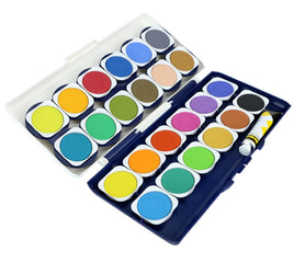 Deckfarbkasten 12 / 24 Stück mit Deckweiß, Variante 24 Farben